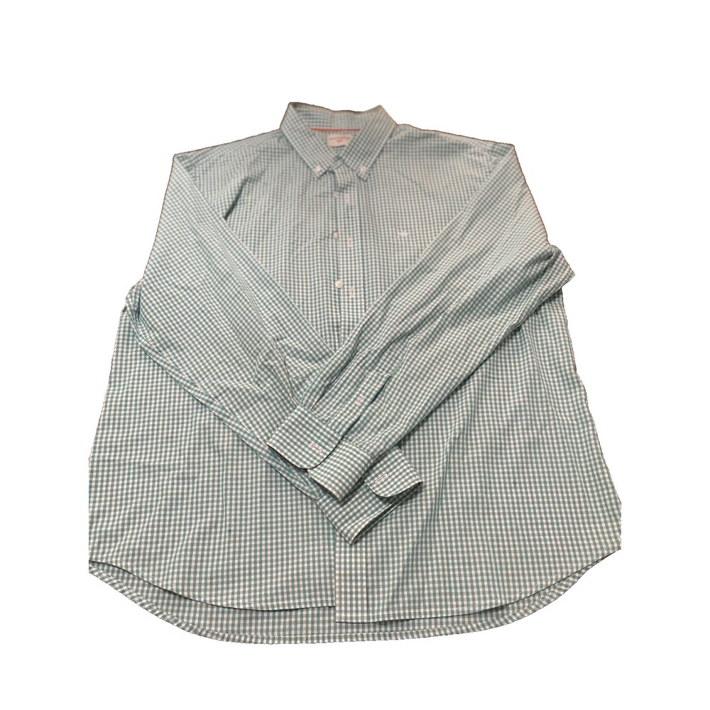 Dockers Shirt Mens XL Blue Green Plaid Long Sleeve Button Front Casual